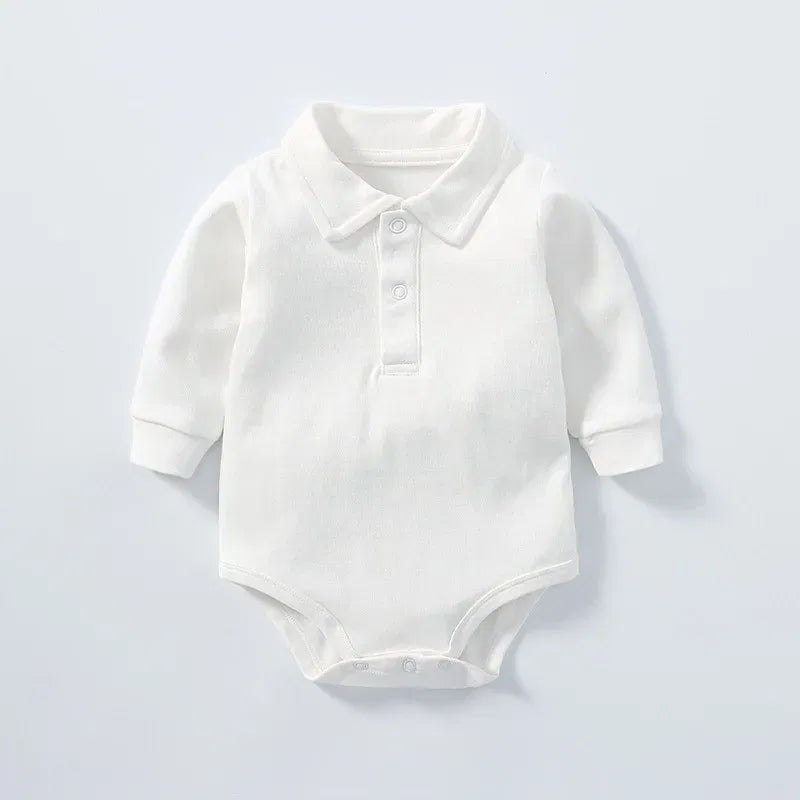 Color: Blue, Kid Size: 24M - New Arrived Cotton Winter Autumn Baby Romper Baby Bodysuits Long Sleeve Polo Romper for Baby Girls Boys