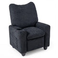Kids Recliner Toddler Single Sofa with Adjustable Footrest and Cup Holder-Black - Color: Black
