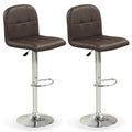 Swivel Bar Stools Set of 2 with Footrests and Metal Base-Black