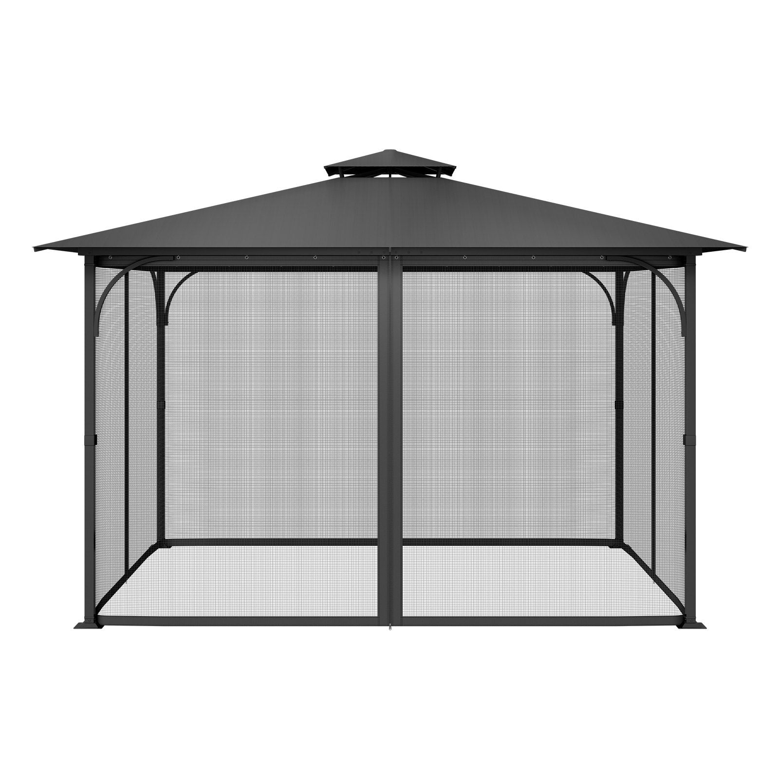 Gazebo Netting Replacement, Fit Most 10 x 13 x 6.8 FT Gazebo Curtain, Outdoor Garden Net, 4-Panel Sidewall Mesh Net, Patio Midge Netting with Double Zipper, Canopy Screen (Netting Only)