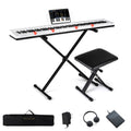 88-Key Electric Piano Keyboard with Adjustable Stand and  Portable Bag-White - Color: White