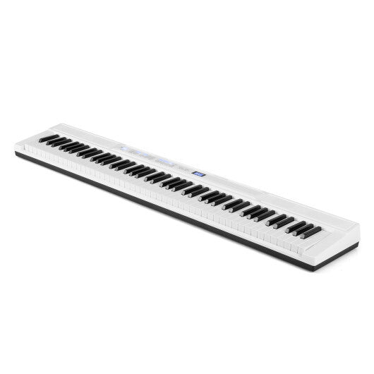 88-Key Electric Piano Keyboard with Adjustable Stand and  Portable Bag-White - Color: White