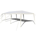 10 x 30 Feet Gazebo Canopy Tent with Connection Stakes and Wind Ropes - Color: White