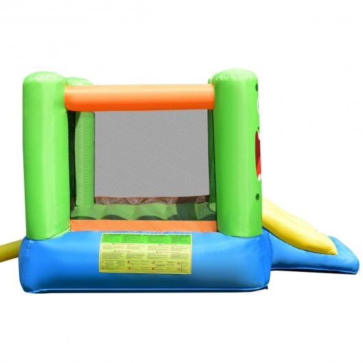 Inflatable Bounce House Jumper Castle Kid's Playhouse with Long Slide - Color: Multicolor