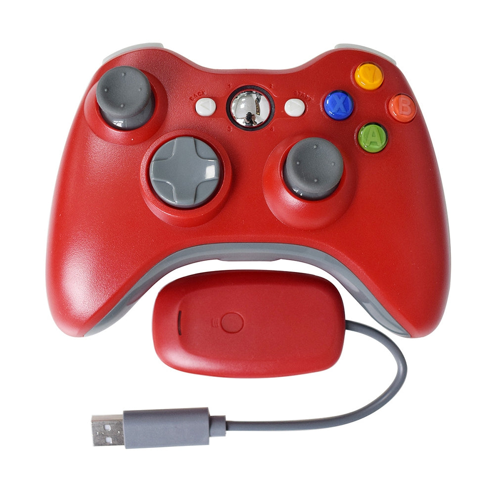 Wireless Controller Joysticks Bluetooth Vibration Gamepad Handle with 2.4G Receiver Compatible for Xbox360 PC Pink