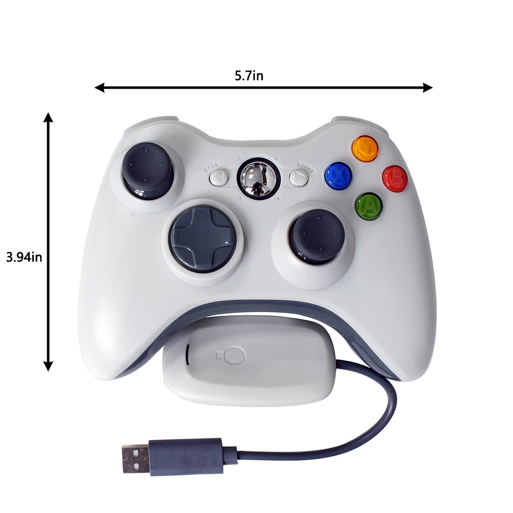 Wireless Controller Joysticks Bluetooth Vibration Gamepad Handle with 2.4G Receiver Compatible for Xbox360 PC Pink