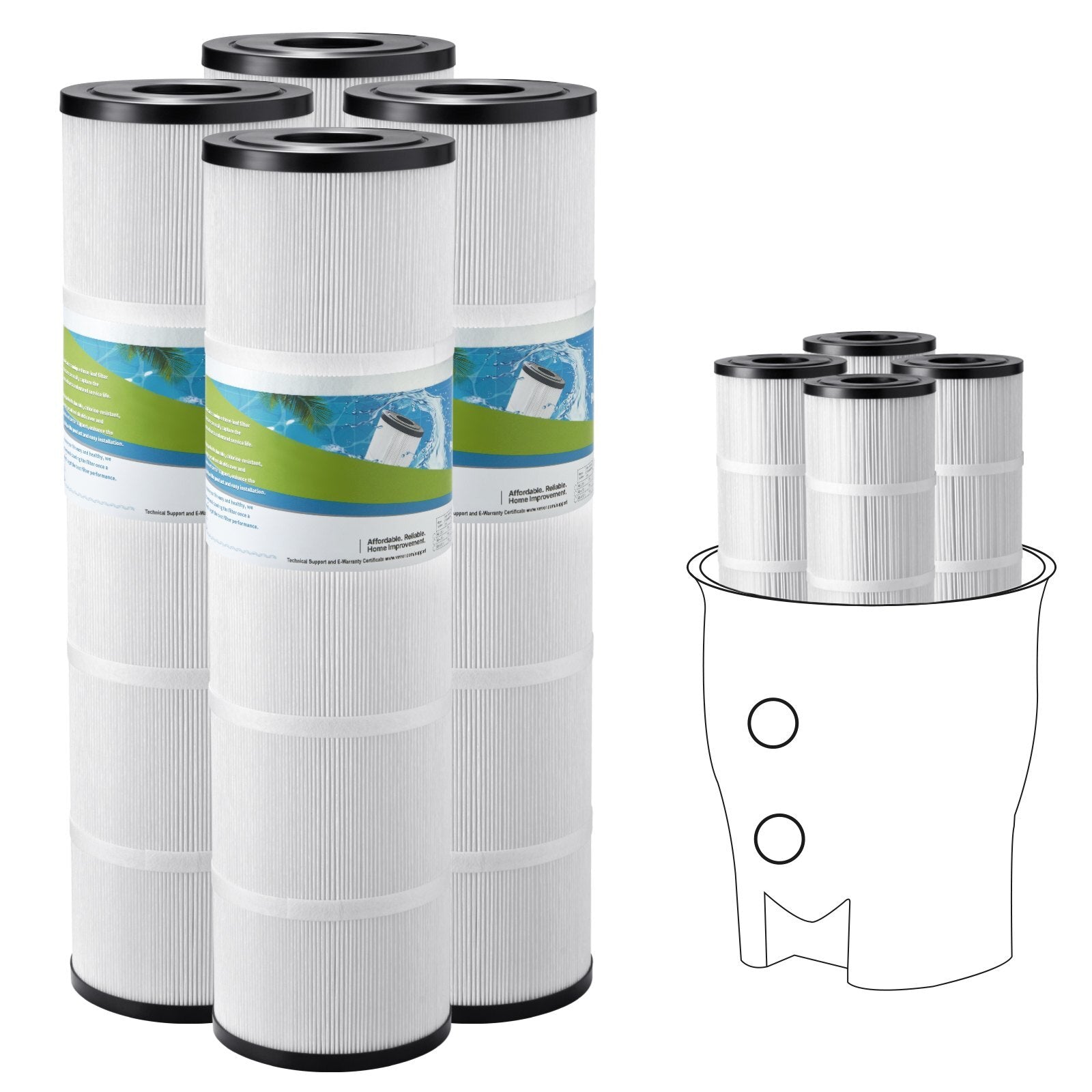 Pool Filter Cartridge, 4x 105 Sq. Ft, Spa Hot Tub Filter Cartridge Replacement, Compatible with Pentair CCP420,  Pleatco PCC80-PAK4l, Secure for Kids & Pet, Easy to Clean