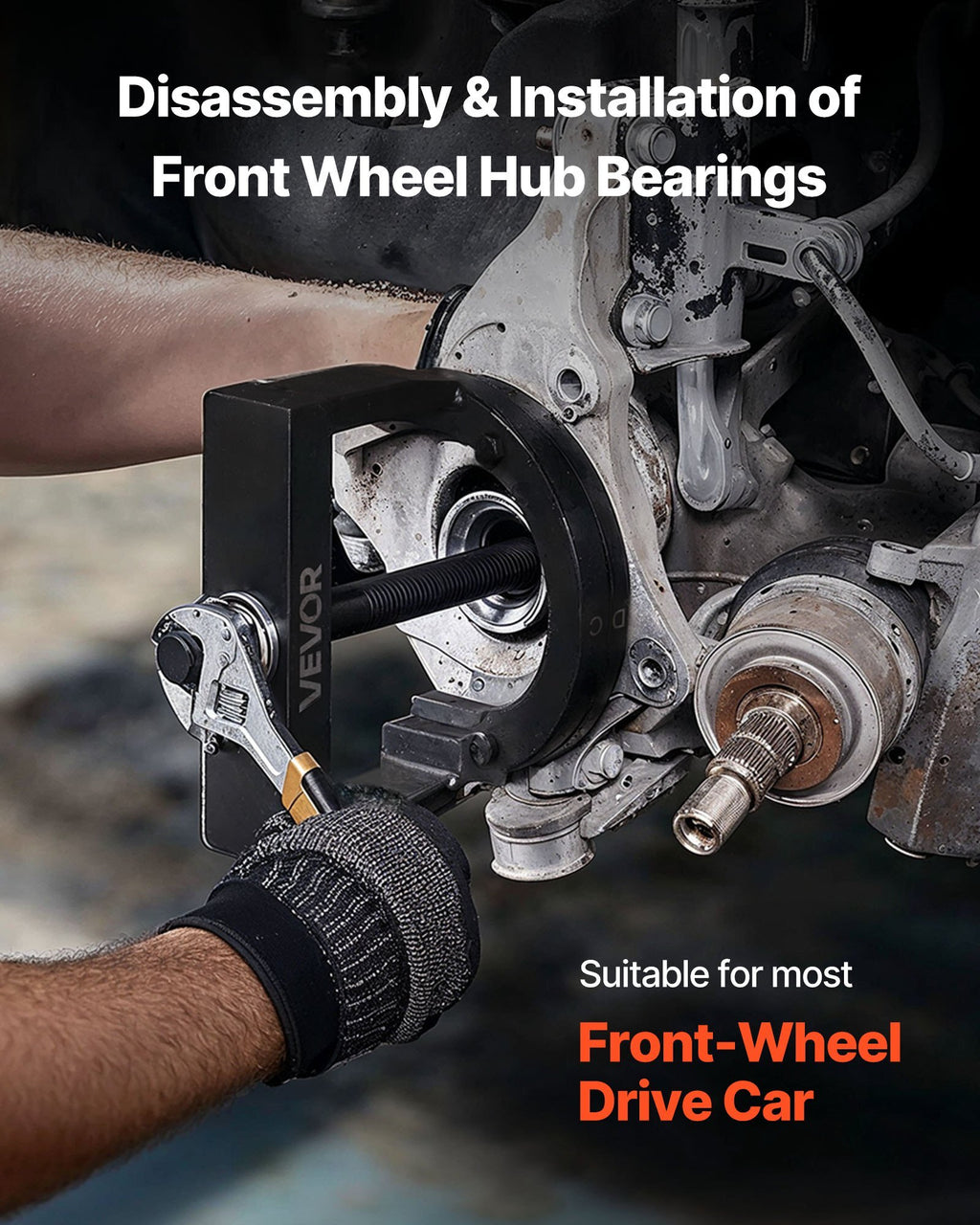 Master Wheel Hub & Bearing Remover & Installer Kit, Fits Most Front-Wheel Drive Vehicles, Front Wheel Bearing Removal Tool, Wheel Bearing Installer Kit, Easy Bearing Swaps with No Press Required
