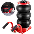 Air Jack, 3 Ton/6600 lbs Triple Bag Air Jack, Airbag Jack with Six Steel Pipes, Lift up to 17.7 inch/450 mm, 3-5 s Fast Lifting Pneumatic Jack, with Side Handles for Car, Garage, Repair (Red)