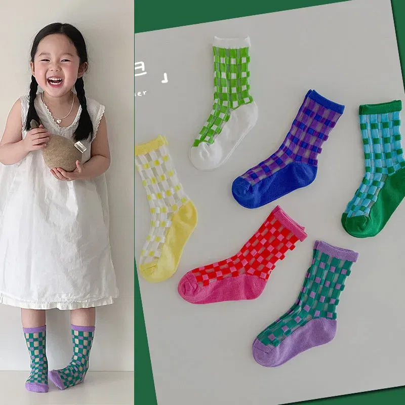 Color: Black, Size: 2-3T - Boys Summer Socks Girls Thin Socks Trendy Pattern Crew Socks Children Socks 3 Pairs