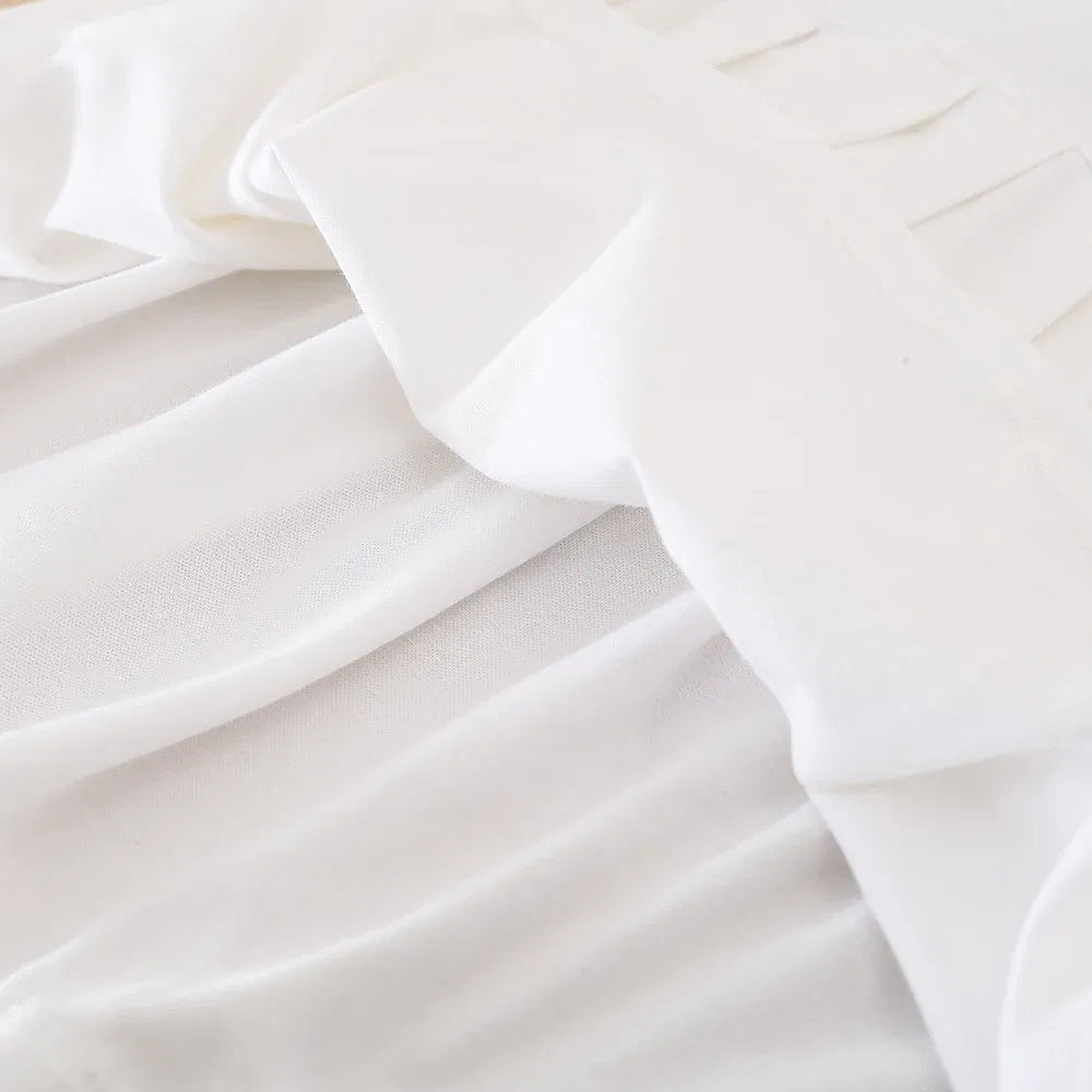 Color: WHITE, Kid US Size: 11T - Girls' White Summer Dress V-Neck Polo Pleated Dress for School 5-12 Years Girls Clothing