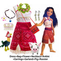 Color: Blue, Kid Size: 17 - Disney Movie Moana 2 Girl Dress Cosplay Party Costume Ocean Adventure Princess Fancy Clothes Children Vaiana Outfit Dress