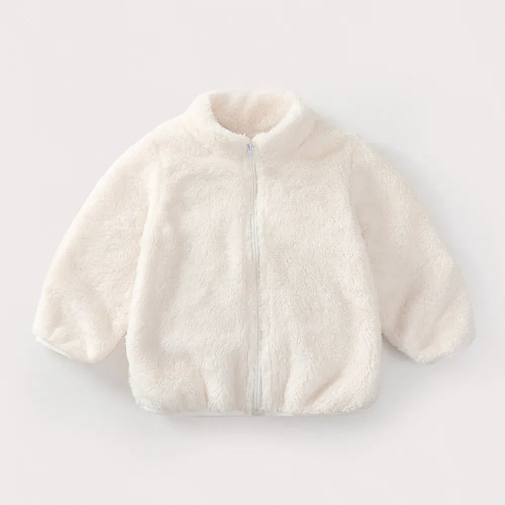 Color: black, Kid Size: 15t - Child Autumn Winter Costume Solid Color Outerwear Casual Loose Long Sleeve Tops Plush Jacket Boys Girls Fashion Simple Coats