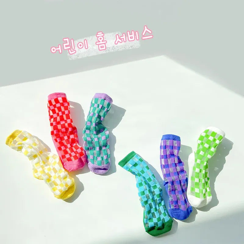 Color: Black, Size: 2-3T - Boys Summer Socks Girls Thin Socks Trendy Pattern Crew Socks Children Socks 3 Pairs