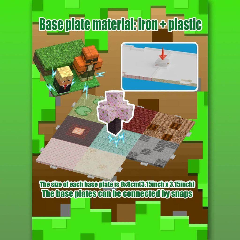 Color: Clear - Magnetic Building Blocks Mine World Magnet Cube Set for Boy Girl Kid Age 3+ DIY Pixel style Model Base plate STEM Toy Baseplate