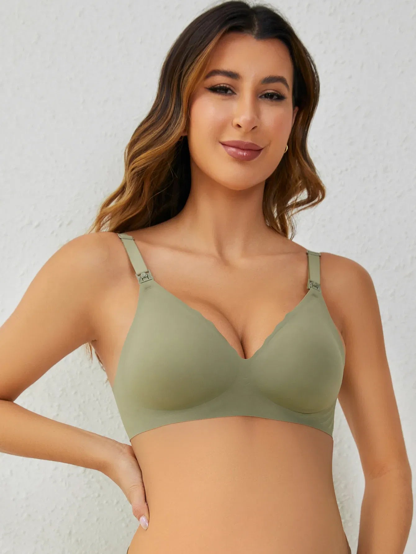 Color: SKY BLUE, Bands Size: 34 - Front Open Nursing Bra Maternity Jelly Gel Laser Cutting Seamless Underwear Ultra Thin Breastfeeding Bra For Pregnant Women