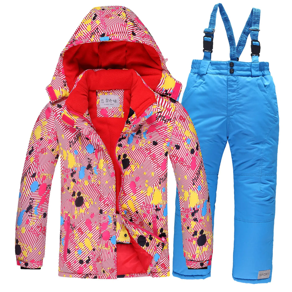 Color: Orange, Kid Size: 16 - OLEKID 2025 Russia Winter Children Boy Ski Suit Waterproof Girl  Jacket Overalls Snowsuit 3-16 Years Kid Teenage Parka Snow Suit