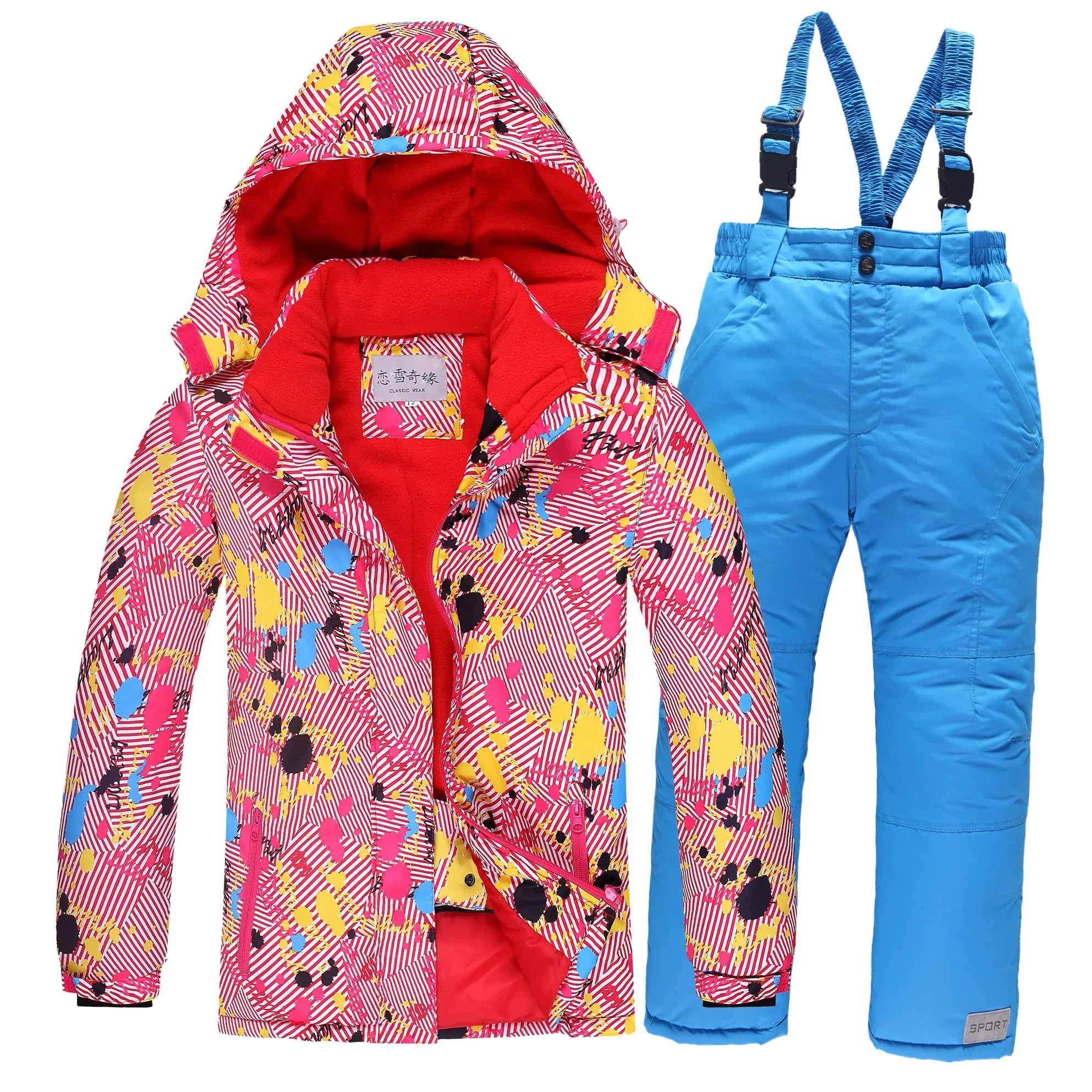 Color: Orange, Kid Size: 16 - OLEKID 2025 Russia Winter Children Boy Ski Suit Waterproof Girl  Jacket Overalls Snowsuit 3-16 Years Kid Teenage Parka Snow Suit