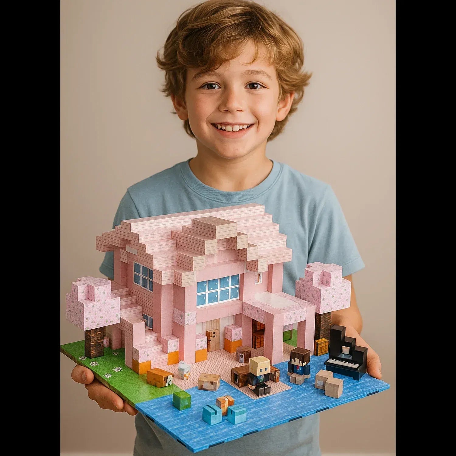 Color: Clear - Magnetic Building Blocks Mine World Magnet Cube Set for Boy Girl Kid Age 3+ DIY Pixel style Model Base plate STEM Toy Baseplate