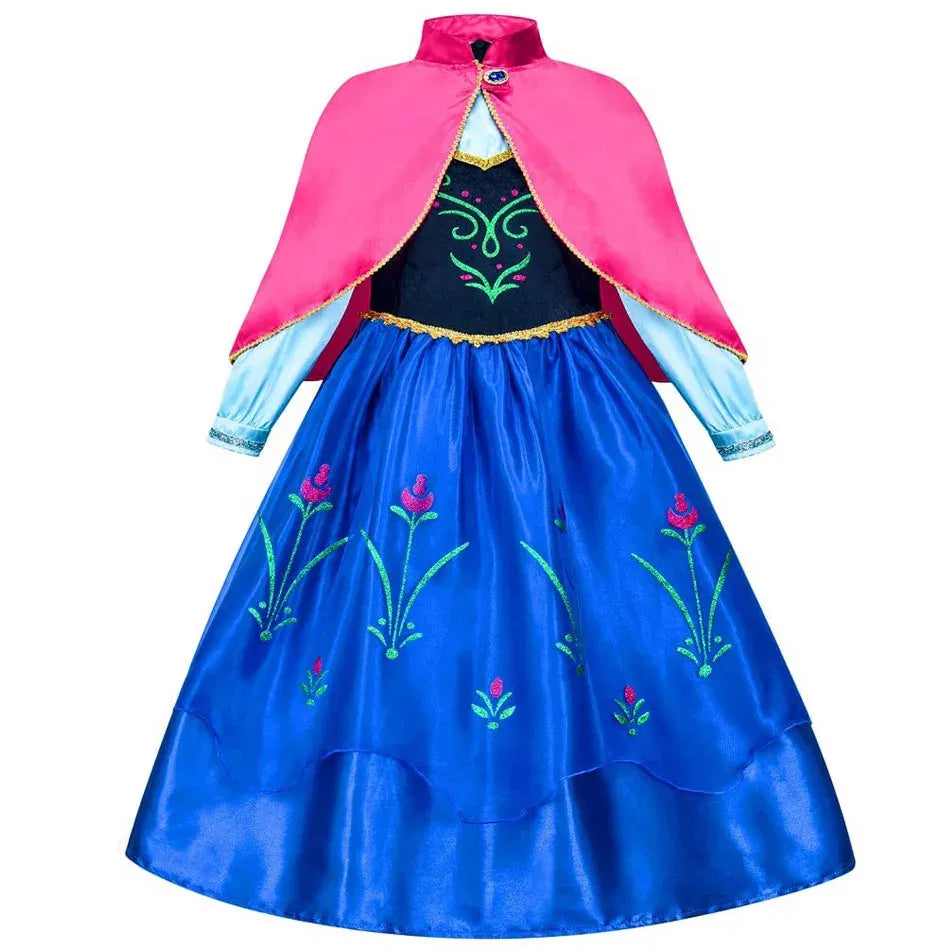 Kid Size: 9, Color: Orange - Disney Frozen Elsa Anna Princess Dresses Girls Mesh Sequin Dress Kids Cosplay Snow Queen Costumes Carnival Birthday Party Gowns