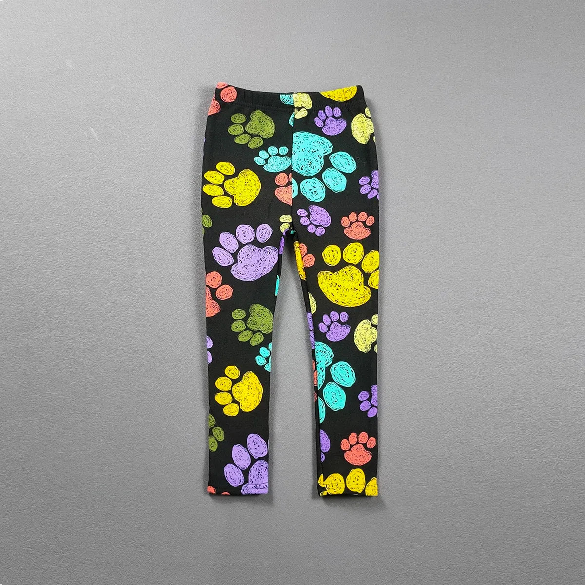 Color: Khaki, Kid Size: 5 - 2-11Y Girls' Pants Autumn and Winter Slim Fit Warm Bottom Pants Thickened Velvet Printed Children's Pants Baby Casual Pants
