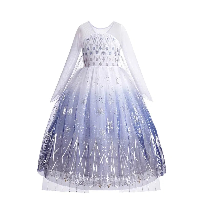 Kid Size: 9, Color: Orange - Disney Frozen Elsa Anna Princess Dresses Girls Mesh Sequin Dress Kids Cosplay Snow Queen Costumes Carnival Birthday Party Gowns
