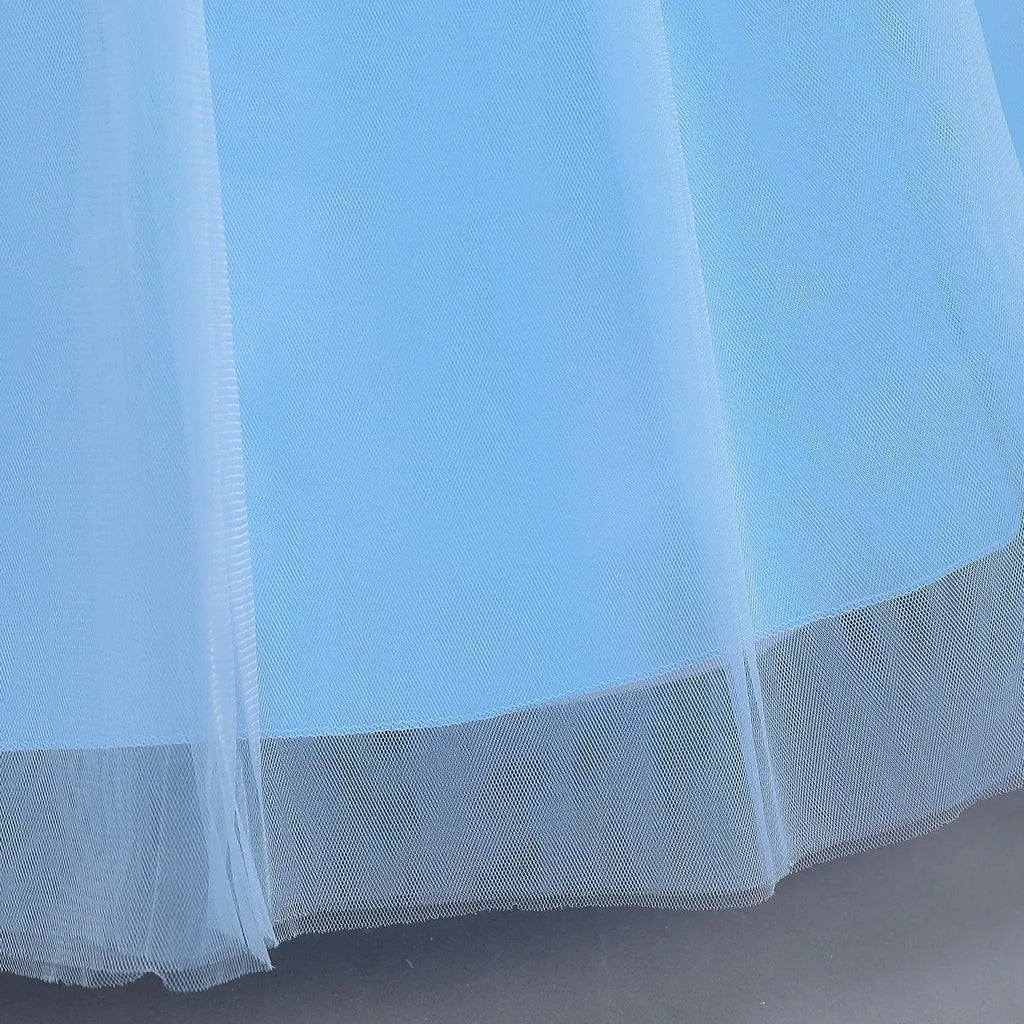 Kid Size: 9, Color: Orange - Disney Deluxe Elegant Cinderella Princess Ball Gown Fancy Birthday Cinderella Party Dress Vestidos Costume Play Carnival Apparel