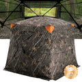 Hunting Blind, 270? See Through Ground Blind, 4-5 Person Pop Up Deer Blind for Hunting with Carrying Bag, Portable Resilient Hunting Tent, One-Way See-Through Mesh for Turkey and Deer Hunting