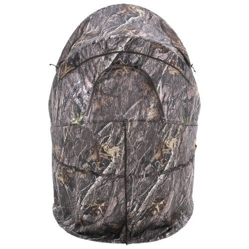 Hunting Blind, Single Person Ground Blinds with Carrying Bag, Portable Camouflage Tent, Reinforced Durable Concealed Shelter with Silent Zipper Door and Window, for Turkey and Deer