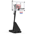 4.9-10 Feet Portable Basketball Hoop 10 Levels Adjustable with Fillable Base and Ball Storage