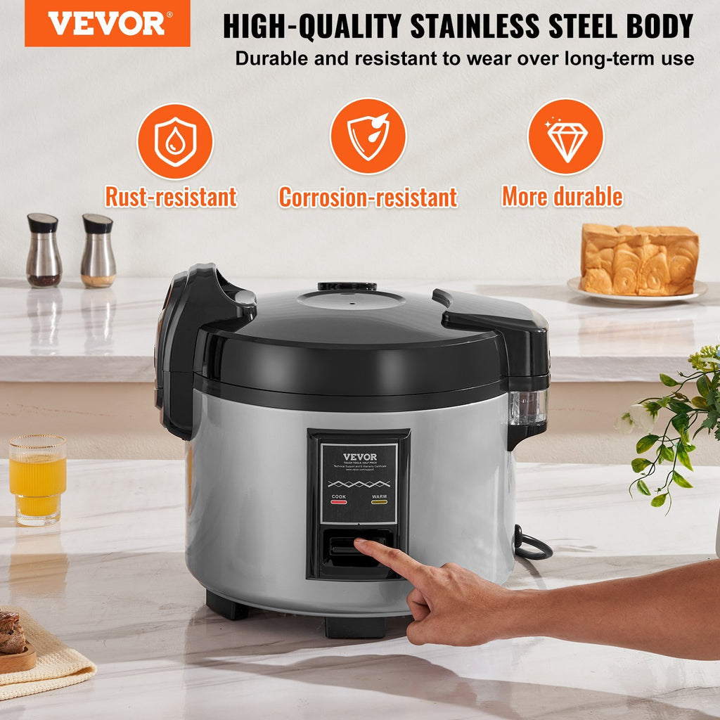 Commercial Rice Cooker, 45-Cup Rice Cooker, 9.51 Qt / 9 Liter Large Rice Cooker and Warmer with Nonstick Inner Pot, Fast Cooking and 12-Hour Keep Warm, with Rice Cup and Paddle, for Restaurant
