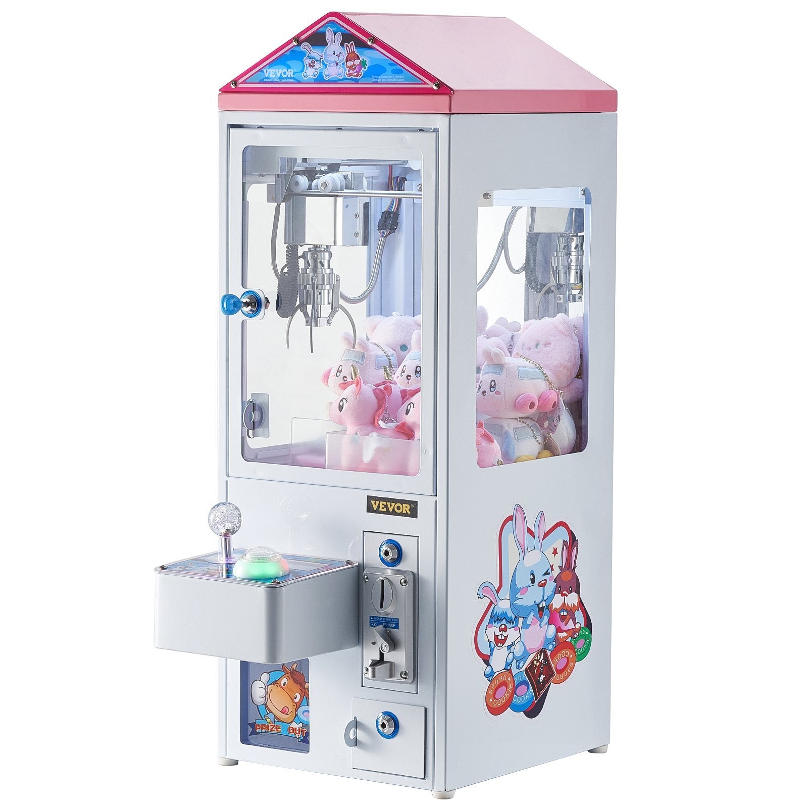 Claw Machine, 0-3 Jaw Diameter 0-5 Jaw lifting, Crane Prize Grabber Commercial Arcade Game Toys, Cool Fun Grab-And-Win Machine w/ Light and Sound, Dispenser Vending Toy For Kids,Boys &Girls