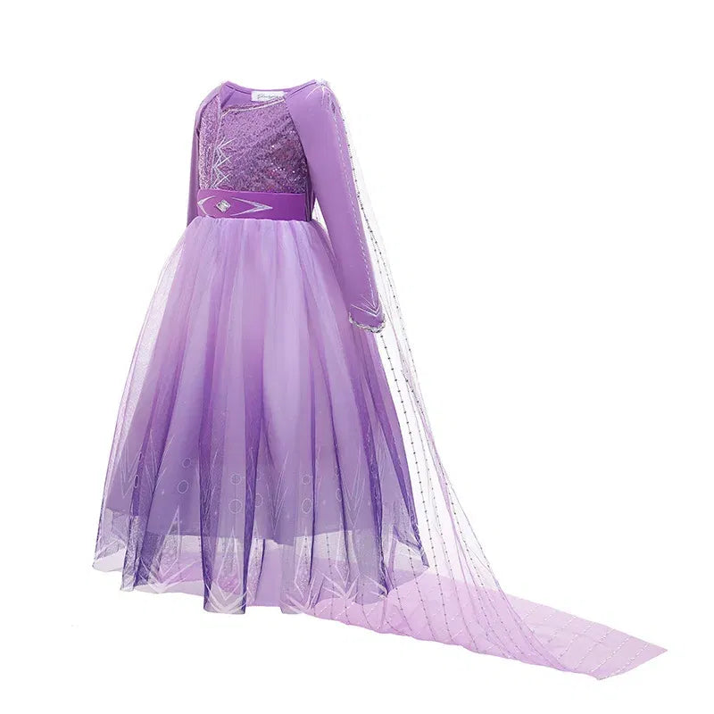 Kid Size: 4T, Color: green - Disney Frozen Anna Elsa Girls Princess Dresses Mesh Sequin Dress Kids Cosplay Snow Queen Costumes Carnival Birthday Party Gowns