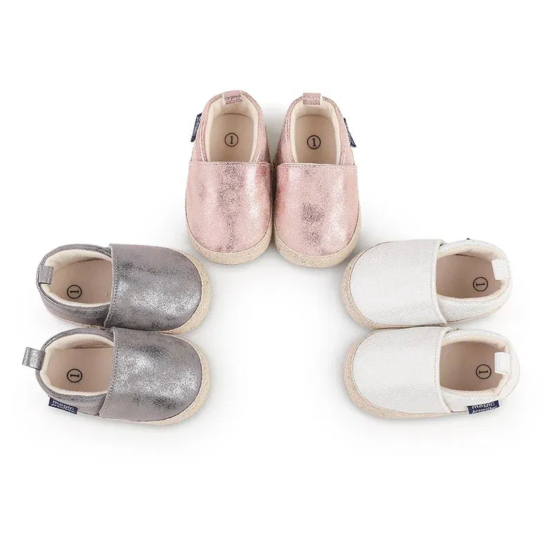 Color: Pink, Shoe Size: 0.5 - Baby Boys Girls First Walkers Children Fashion Cute Soft Bottom Non-Slip Toddler Shoes Retro Soild Color Casual Shoes 0-18M