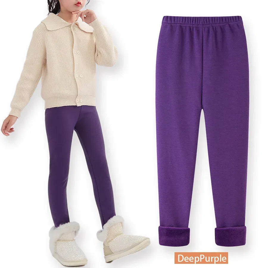 Color: PURPLE, Size: 68, Ships From: CHINA - SheeCute Girls Winter Warm Pants Kids Fleece Lined Leggings for 3-11 Years SCW7101