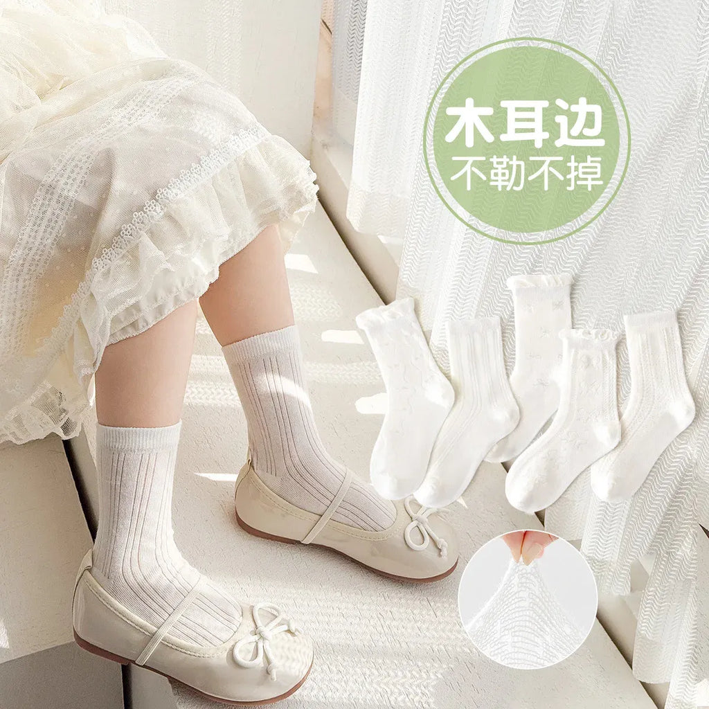 Color: Blue, Size: 10-12T - 5 Pairs Baby Socks Summer Cotton Socks Thin Mesh Sock Boys Girls Fancy Lace Crew Socks Solid Color 1-12T Children's Summer Socks