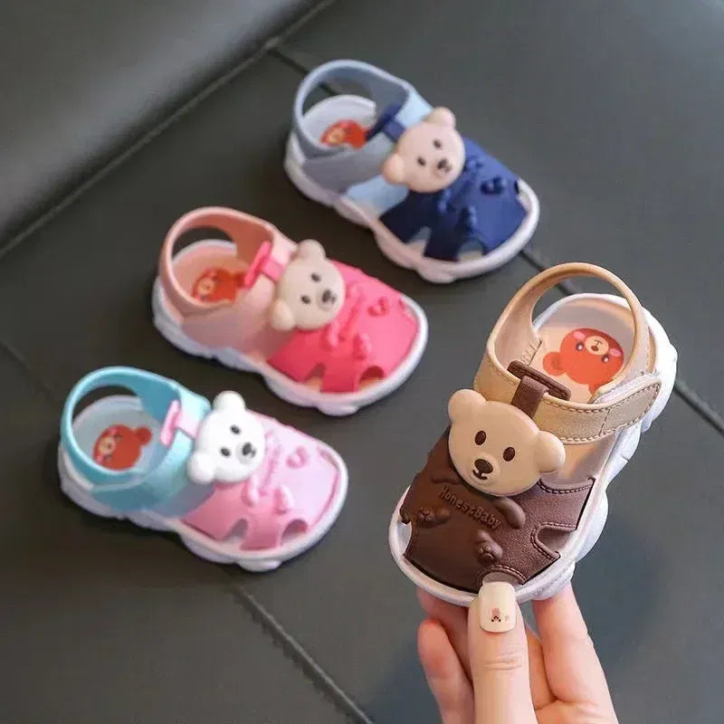 Color: Black, Shoe Size: 3 - 2024 Summer Baby Boys Girls Sandals Children Beach Sandals Cartoon Infant Toddler Shoes Comfortable Soft Sole Kids Student Shoes