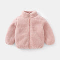 Color: black, Kid Size: 15t - Child Autumn Winter Costume Solid Color Outerwear Casual Loose Long Sleeve Tops Plush Jacket Boys Girls Fashion Simple Coats