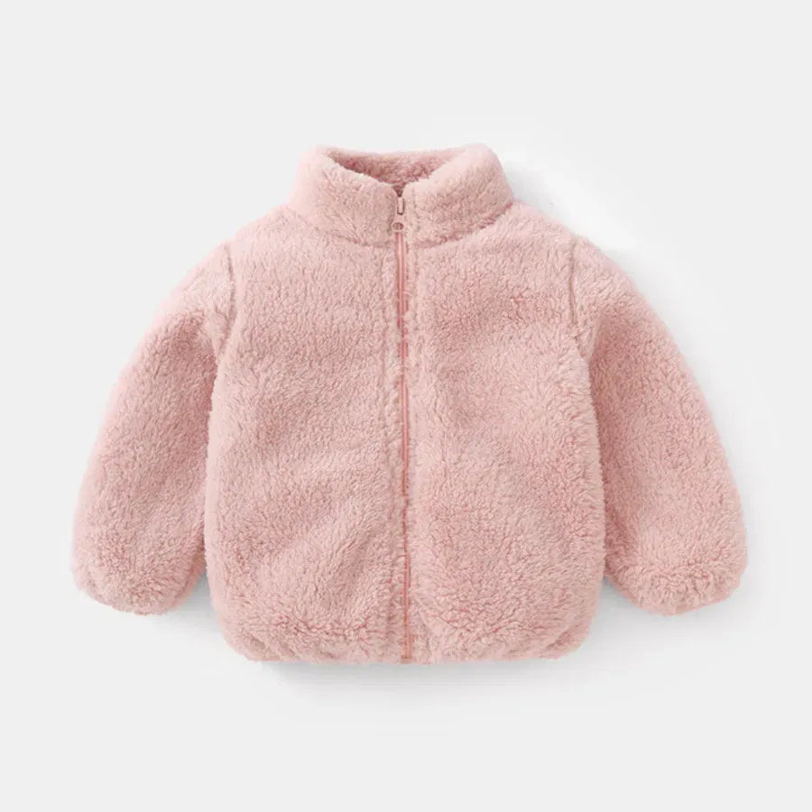 Color: black, Kid Size: 15t - Child Autumn Winter Costume Solid Color Outerwear Casual Loose Long Sleeve Tops Plush Jacket Boys Girls Fashion Simple Coats
