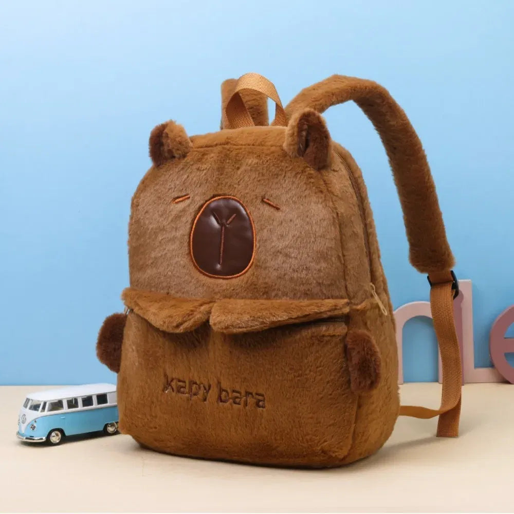 Color: black - Shoulder Bag Capybara Plush Backpack Animals Students School Bag Couple