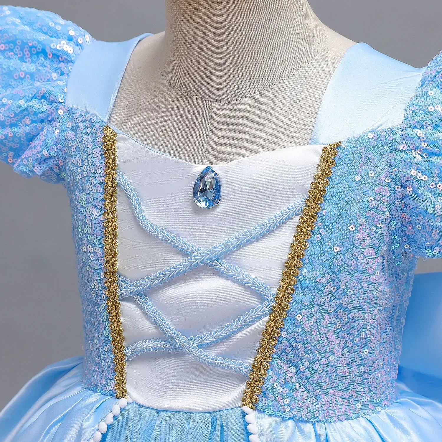 Kid Size: 9, Color: Orange - Disney Deluxe Elegant Cinderella Princess Ball Gown Fancy Birthday Cinderella Party Dress Vestidos Costume Play Carnival Apparel
