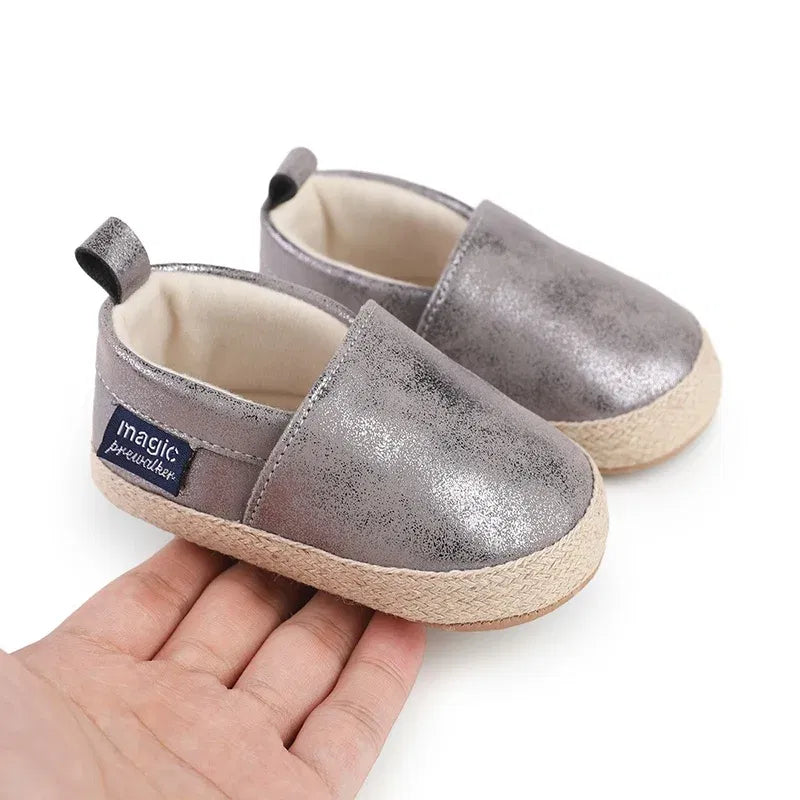 Color: Pink, Shoe Size: 0.5 - Baby Boys Girls First Walkers Children Fashion Cute Soft Bottom Non-Slip Toddler Shoes Retro Soild Color Casual Shoes 0-18M