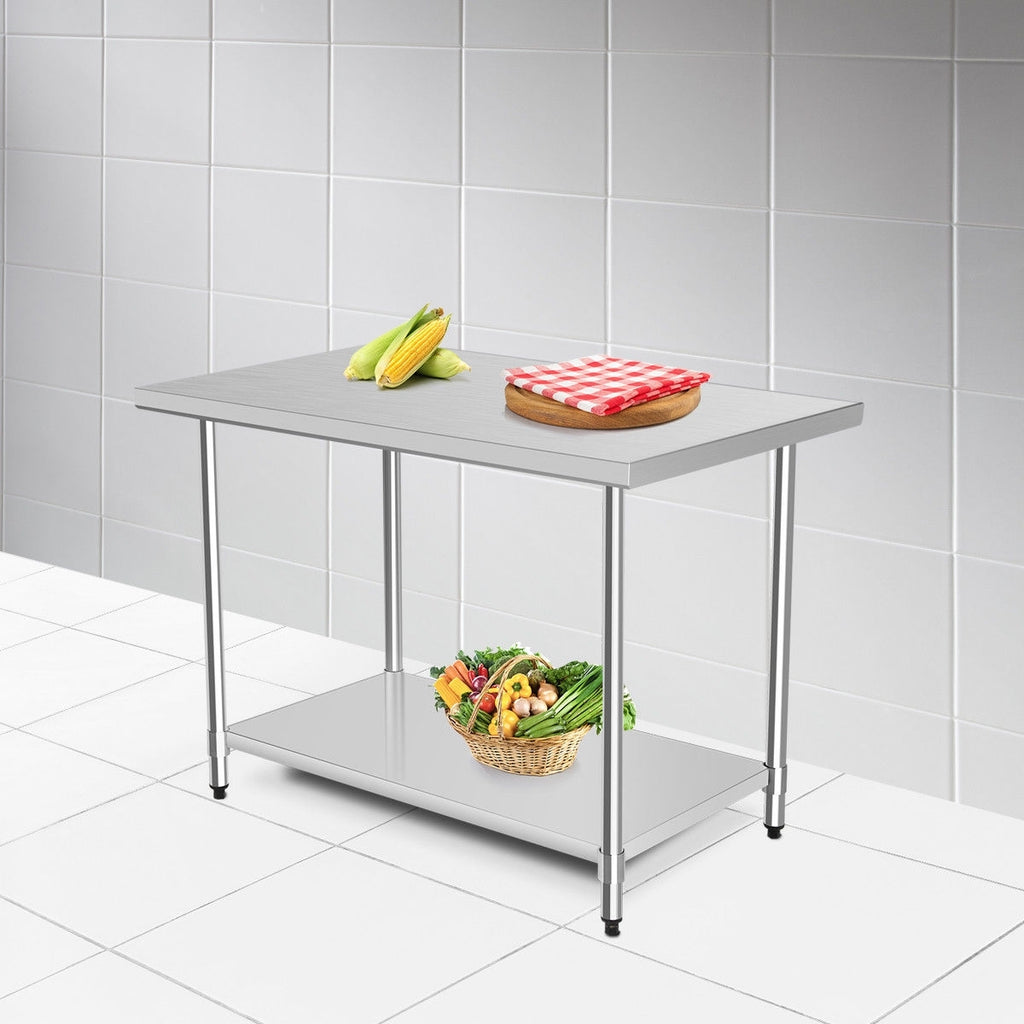 30 x 48 Inch Stainless Steel Table Commercial Kitchen Worktable - Color: Silver