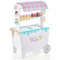 Kids Ice Cream Cart Playset with Display Rack and Accessories-Red