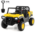24V Ride On Dump Truck Licensed Caterpillar 2-Seater for Girls Boys-Yellow