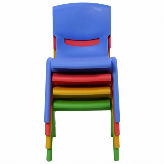 4-pack Colorful Stackable Plastic Children Chairs - Color: Multicolor