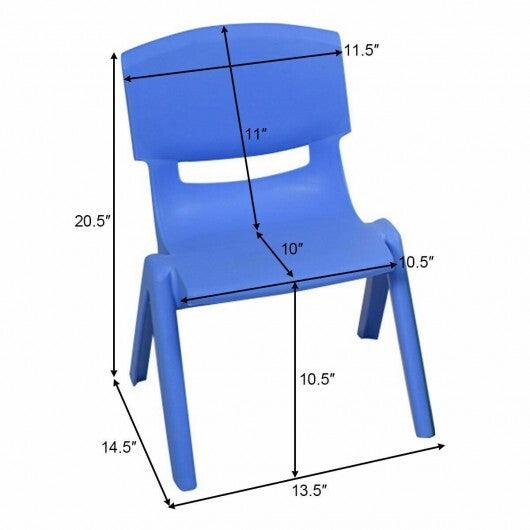 4-pack Colorful Stackable Plastic Children Chairs - Color: Multicolor