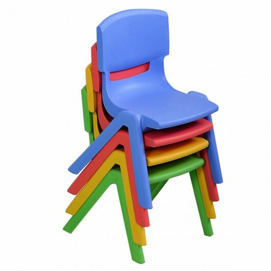 4-pack Colorful Stackable Plastic Children Chairs - Color: Multicolor