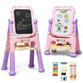 Height Adjustable Kids Art Easel Magnetic Double Sided Board-Pink - Color: Pink