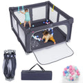 Large Baby Playpen BPA-Free Foldable Toddlers Safety Fence Play Yard-Dark Grey - Color: Dark Gray